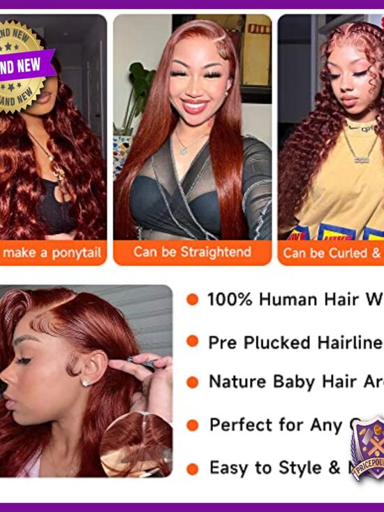 30 Inch Human Hair Lace Front Wig Pre Plucked Body Wave Glueless